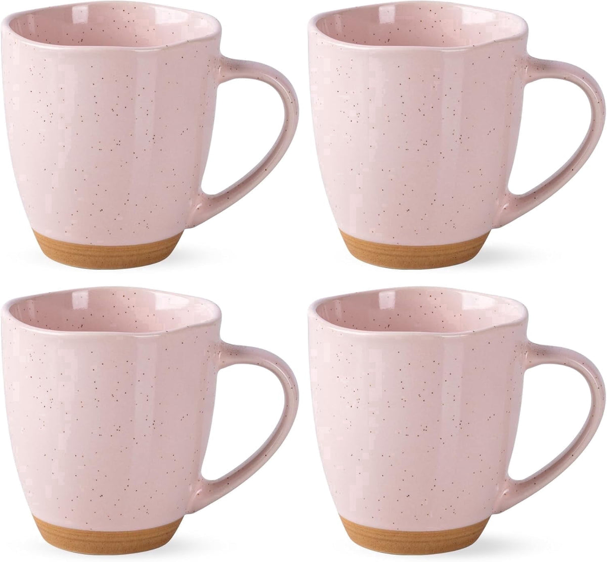 AmorArc 12oz Coffee Mugs, Ceramic Coffee Mugs set of 6 for Man, Woman, Dad, Mom, Modern Coffee Cups with handle for Latte/Cappuccino/Milk/Cocoa. Dishwasher&Microwave Safe, Light Beige