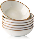 AmorArc Ceramic Cereal Bowls Set of 6, 24 oz Handmade Stoneware Bowls Set for Cereal Soup Salad, Stylish Kitchen bowls for Meal, Dishwasher & Microwave Safe, Reactive Glaze-Pearl White