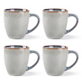 AmorArc Ceramic Coffee Mugs Set of 4, 12oz Stoneware Coffee Mugs Set For Dad Mom Women MEN, Light Weight Coffee Cups for Latte/Tea/Beer/Hot Cocoa, Dishwasher & Microwave Safe,Green Wheat