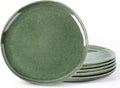 AmorArc Ceramic Plates Set of 6, 8.5 Inch Handmade Reactive Glaze Stoneware Plates set for Dessert, Salad, Appetizer, Dinner, Microwave & Dishwasher Safe, Scratch Resistant-Gade Green