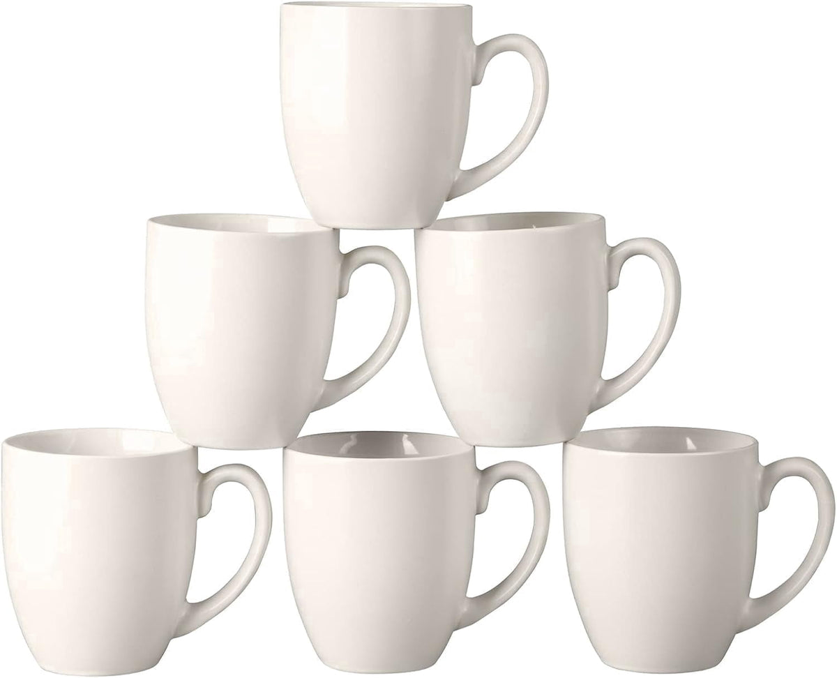 AmorArc 16oz Coffee Mugs Set of 6, Large Ceramic Coffee Cups for Men, Women, Dad, Mom, Modern Coffee Mugs with Handle for Tea,Latte,Cappuccino,Cocoa. Dishwasher&Microwave Safe, Matte Blue