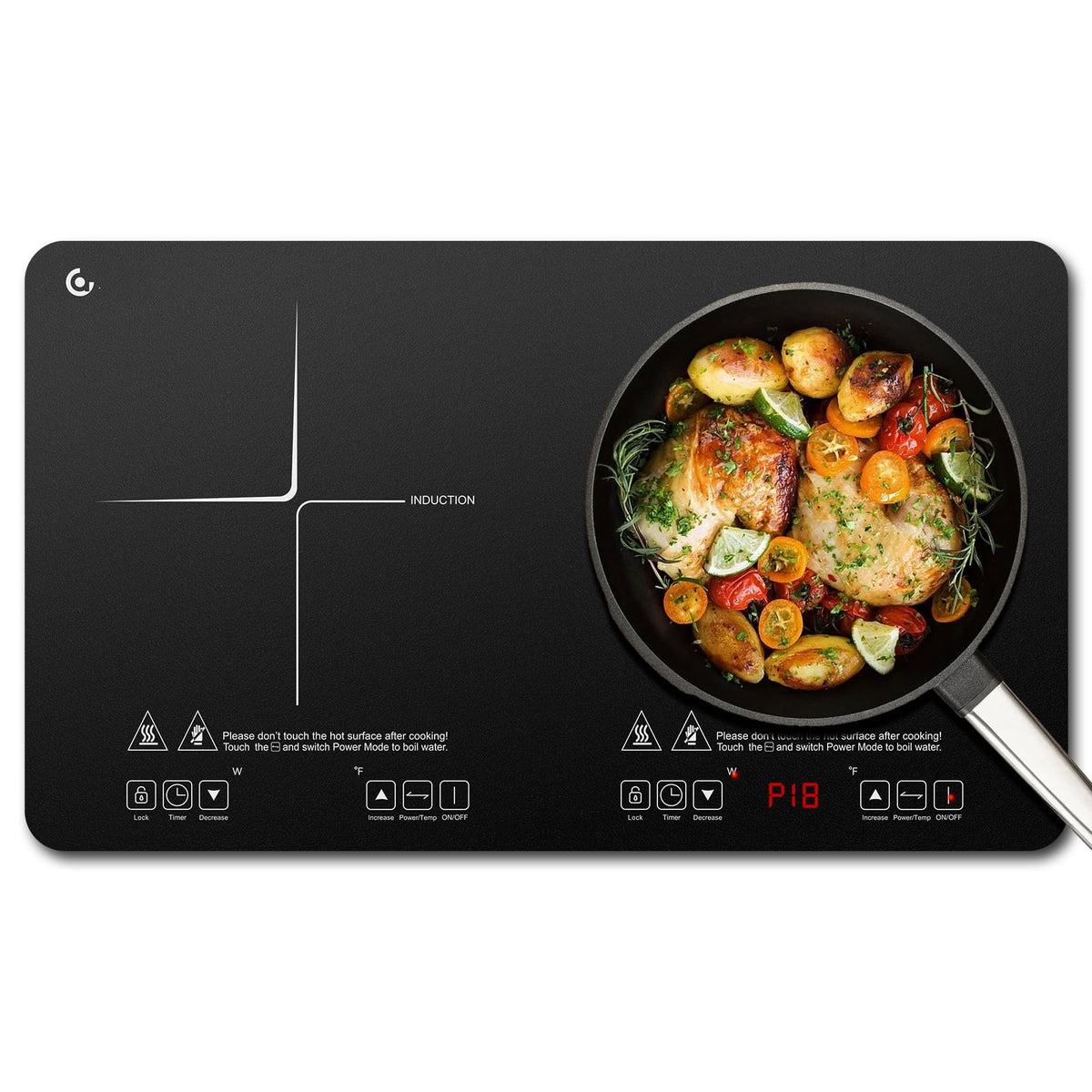 AMZCHEF Single Burner Portable Induction Cooktop 1800W Induction Countertop Burners with 6.8" Heating Coil, Black