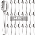Astercook 24-Piece Dinner Spoon Set, 6.8'' Premium Food-Grade Stainless Steel Tablespoons Silverware, Mirror Polished & Dishwasher Safe Teaspoons, Heavy Duty Flatware for Kitchen, Restaurant & Party