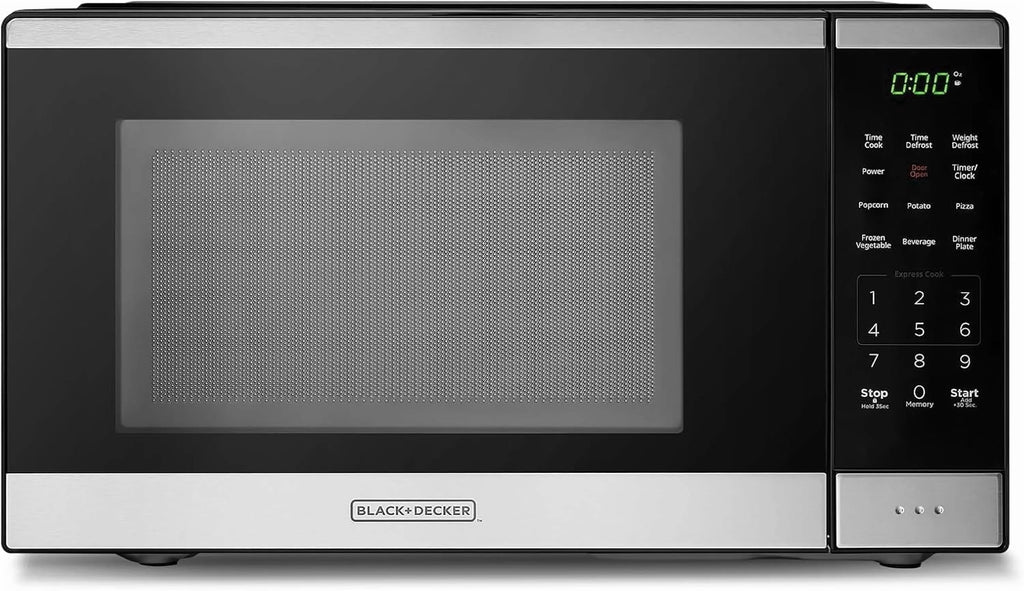 BLACK+DECKER 0.9 Cu Ft Microwave Oven Countertop , 6 Auto Menus, 10 Power Levels, Digital Panel, 900W