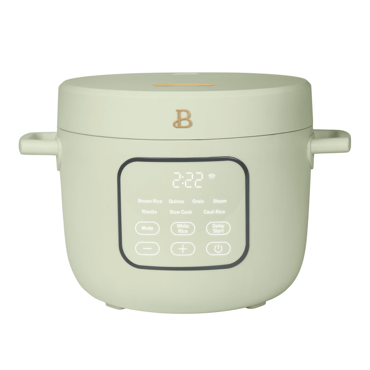 Beautiful 14-Cup Cooked, 6-Cups Uncooked Electric Rice and Grain Cooker, EverGood Ceramic Nonstick Coating, Thyme Green by Drew Barrymore