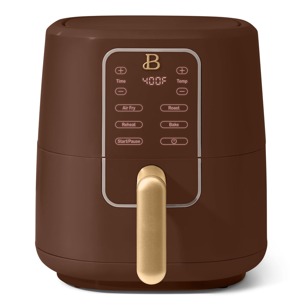 Beautiful 3 Qt Air Fryer with TurboCrisp Technology, EverGood Non-Toxic Ceramic Nonstick Coating, Chocolate by Drew Barrymore