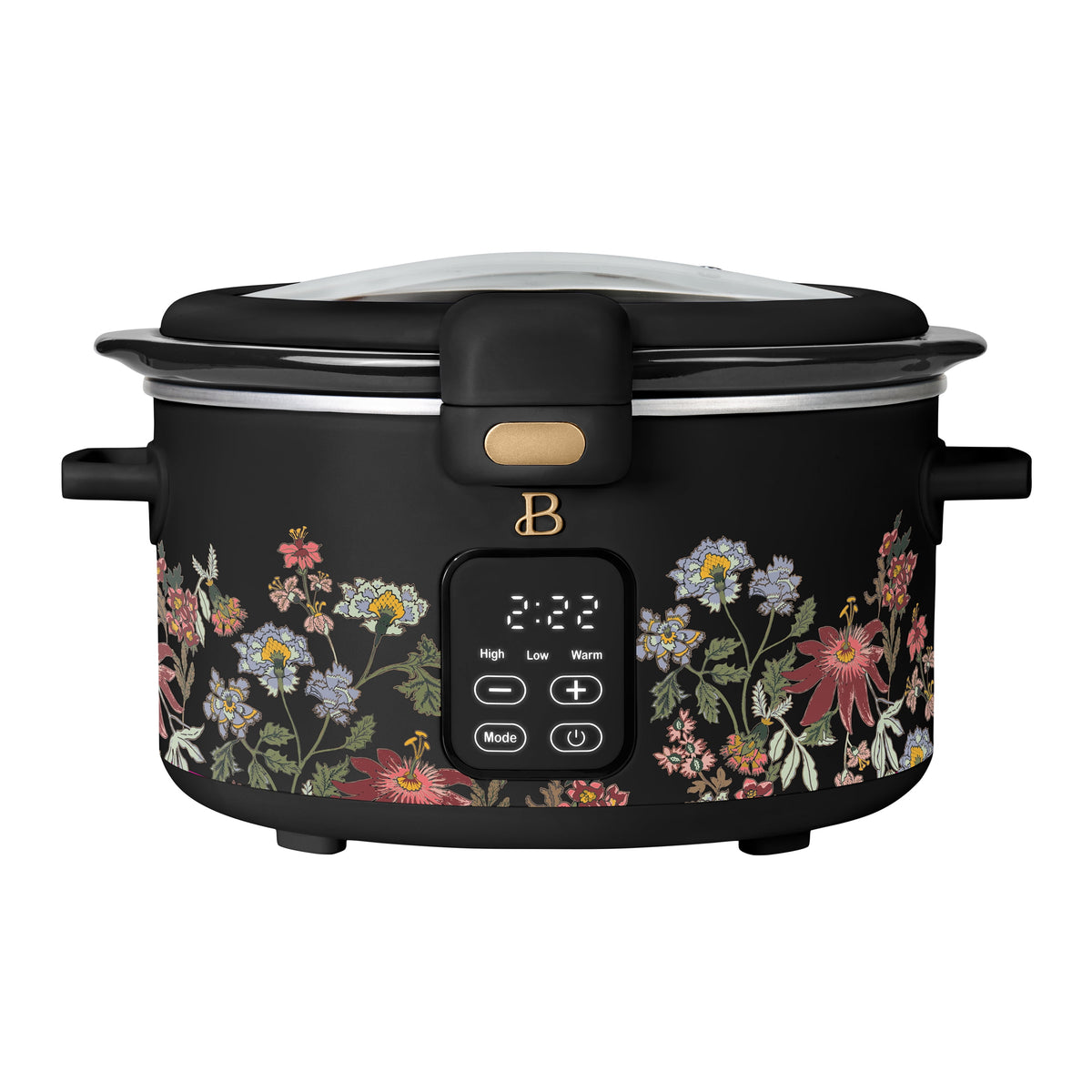 Beautiful 4 Qt Digital Slow Cooker with Hinged Locking Lid, Thyme Green by Drew Barrymore