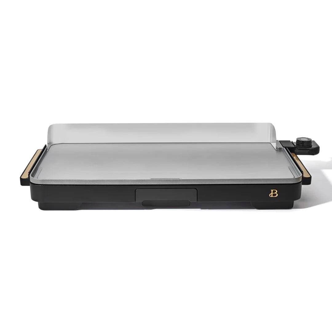Beautiful XL Electric Griddle 12" x 22" with EverGood Ceramic Nonstick Coating, Thyme Green by Drew Barrymore