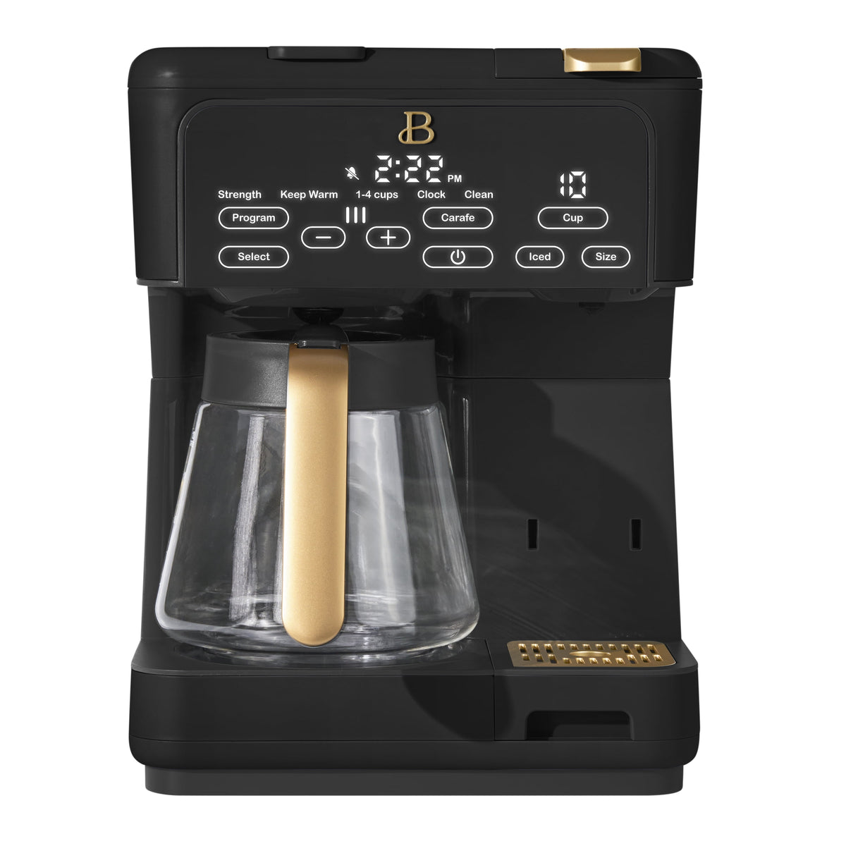 Beautiful by Drew Barrymore Multi-Brew 12-Cup Programmable Drip & Single-Serve Coffee Maker, White Icing
