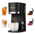 Bluebow Single Serve Coffee Maker, 6-12oz Brew Size for K Cup Pod & Ground Coffee& Tea, Fast Brew One Cup Small Coffee Machine for Home and Travel, Black