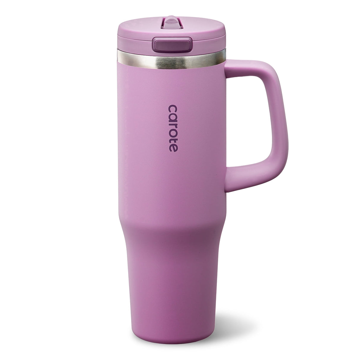 Carote Insulated Stainless Steel Tumbler with Handle and Lid, Leakproof Double Wall Vacuum Travel Mug, Reusable Cup for Hot & Cold Drinks, Pink, 32oz