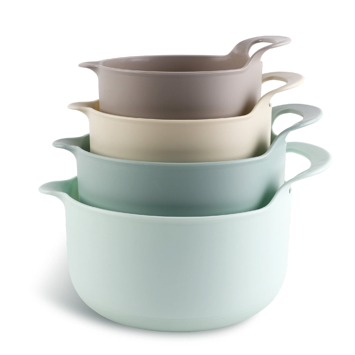 COOK WITH COLOR Mixing Bowls Set, 4-Piece Non-Slip Mixing Bowls with Pour Spouts & Handles, Black Speckled