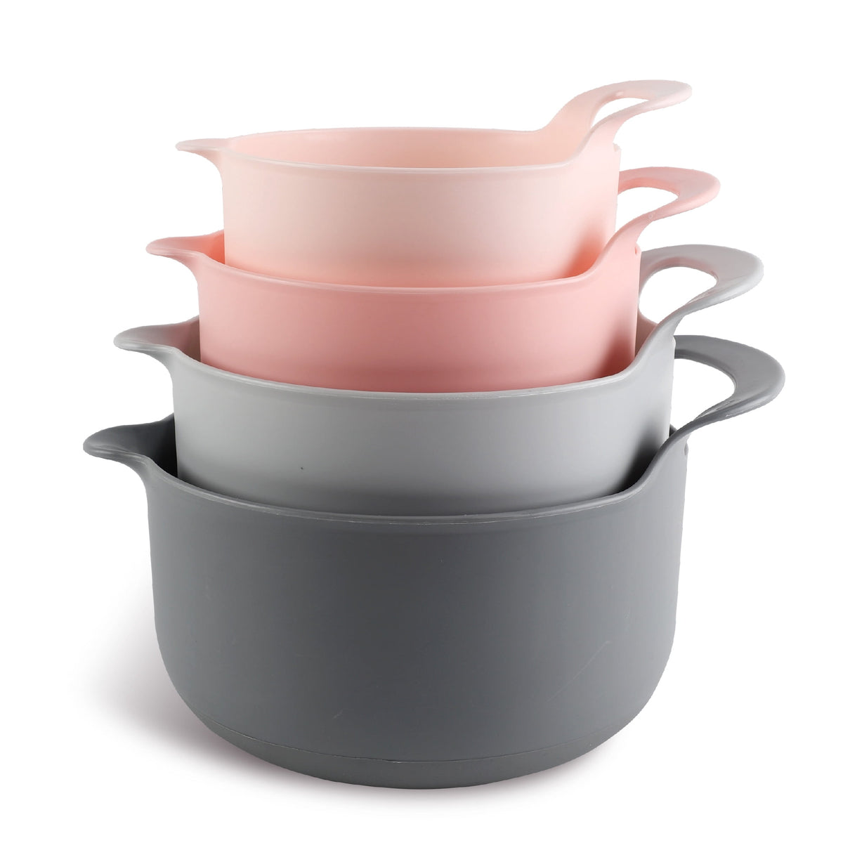 COOK WITH COLOR Mixing Bowls Set, 4-Piece Non-Slip Mixing Bowls with Pour Spouts & Handles, Black Speckled