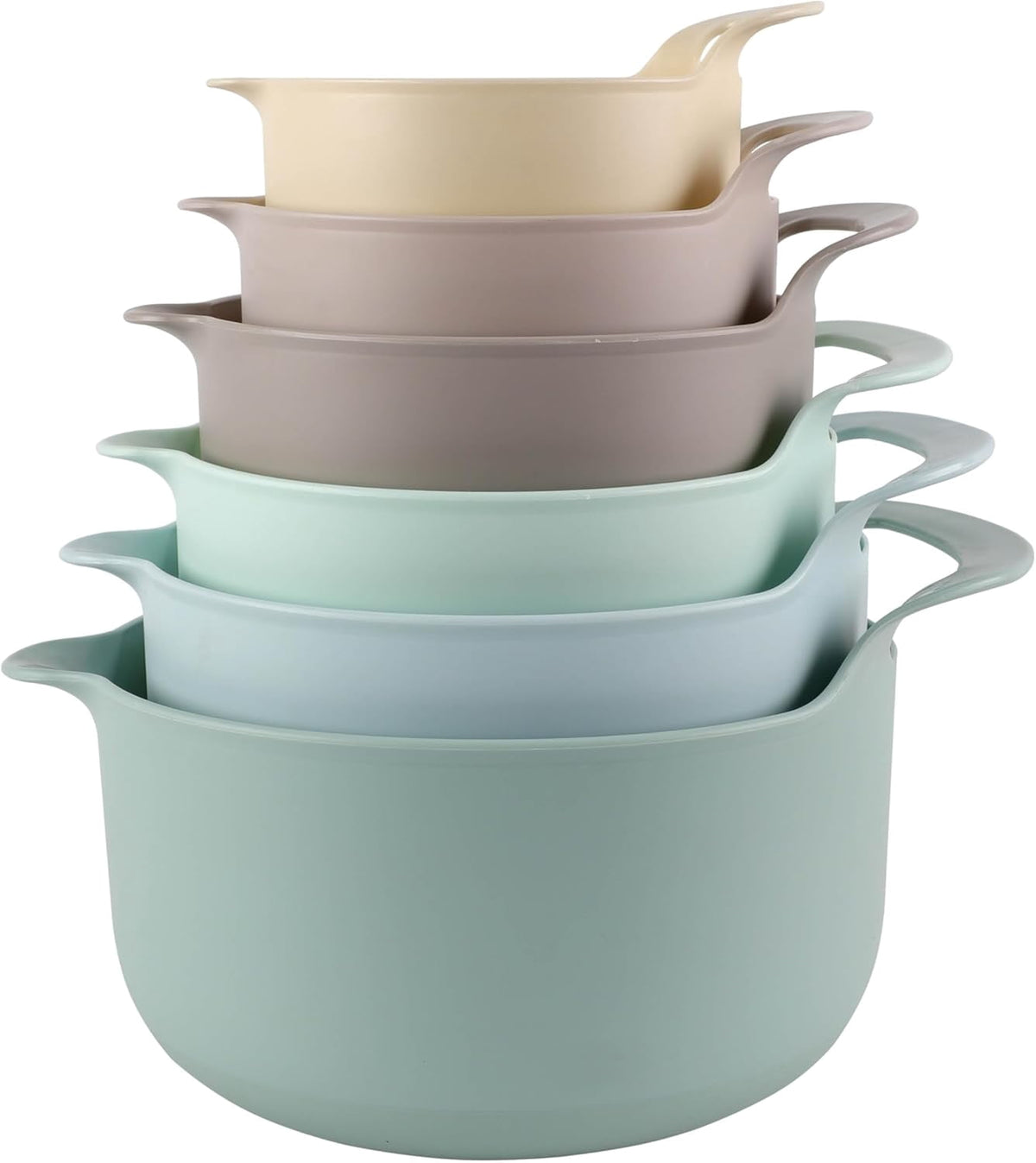 COOK WITH COLOR Mixing Bowls Set, 4-Piece Non-Slip Mixing Bowls with Pour Spouts & Handles, Black Speckled