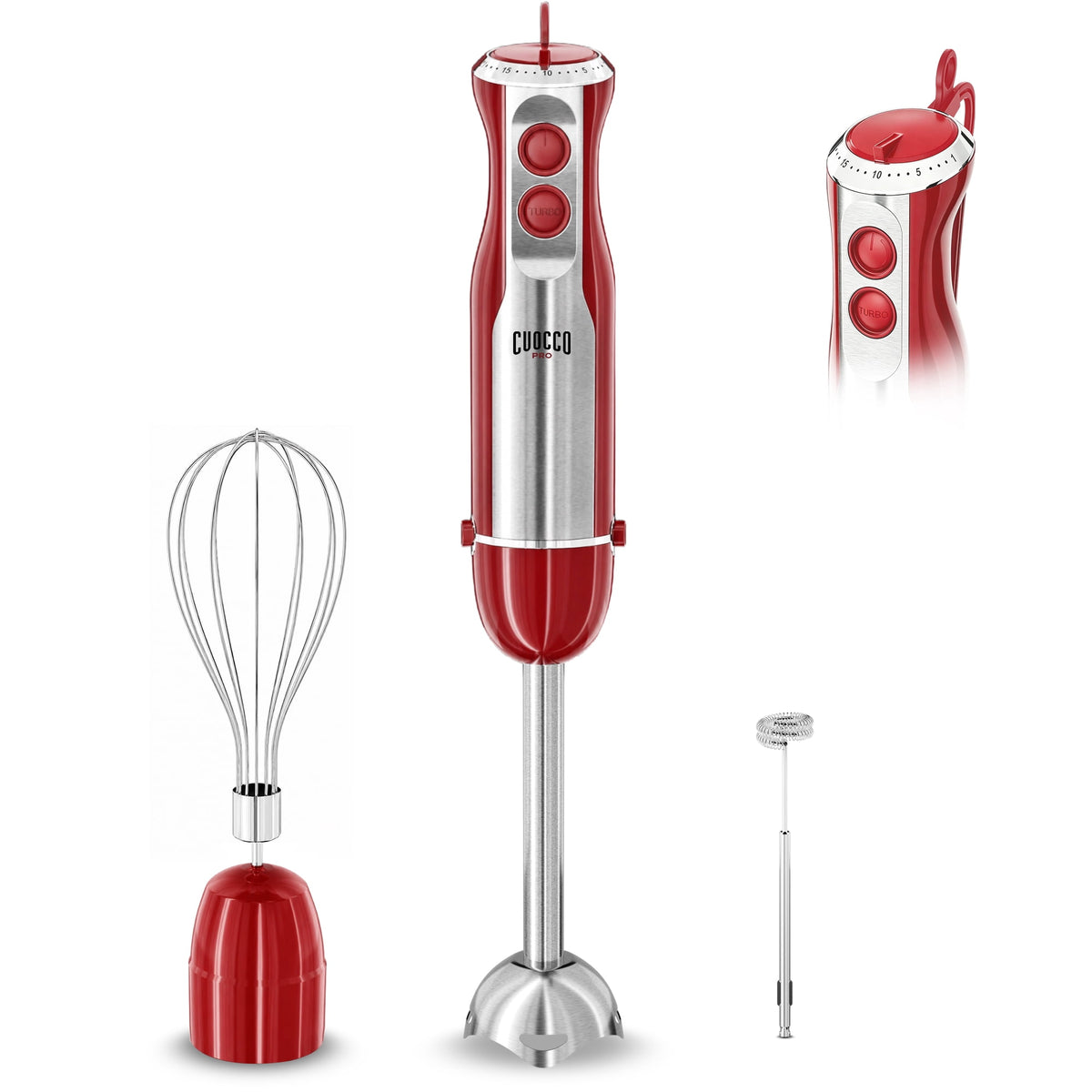 Immersion Blender, 1100W Immersion Blender Handheld with 21 Speeds & Turbo Boost – 3-in-1 Hand Blender for Purees, Baby Food, Milkshakes, Soups & Smoothies