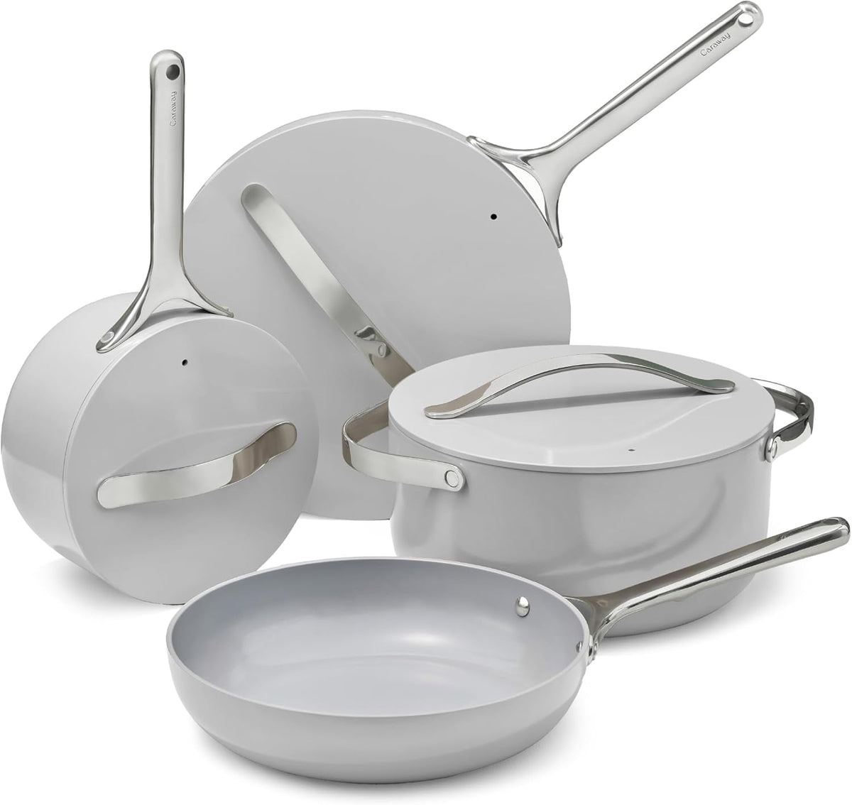 Caraway Ceramic Non-Stick Pots & Pans Cookware Set, 12- Piece, Cream