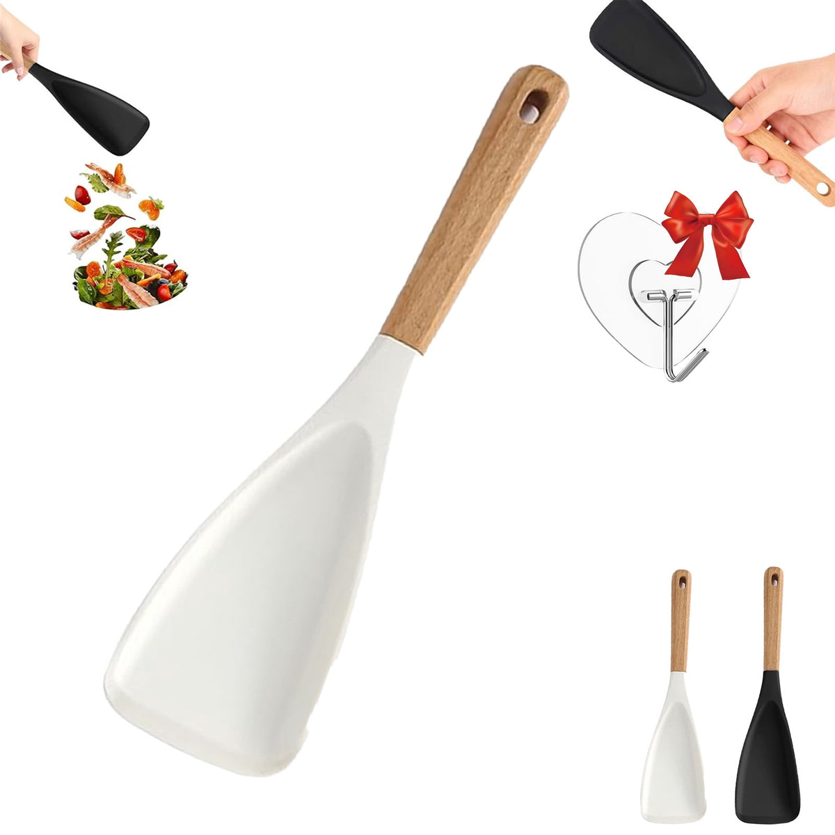 Cedar and Ash Spoon, Multifunction Spatula Cooking Spoon, 2026 New Silicone Nonstick Pan Cooking Spoon, Safe for Nonstick Cookware, Ergonomic Grip, Ideal for Stirring, Mixing, Serving