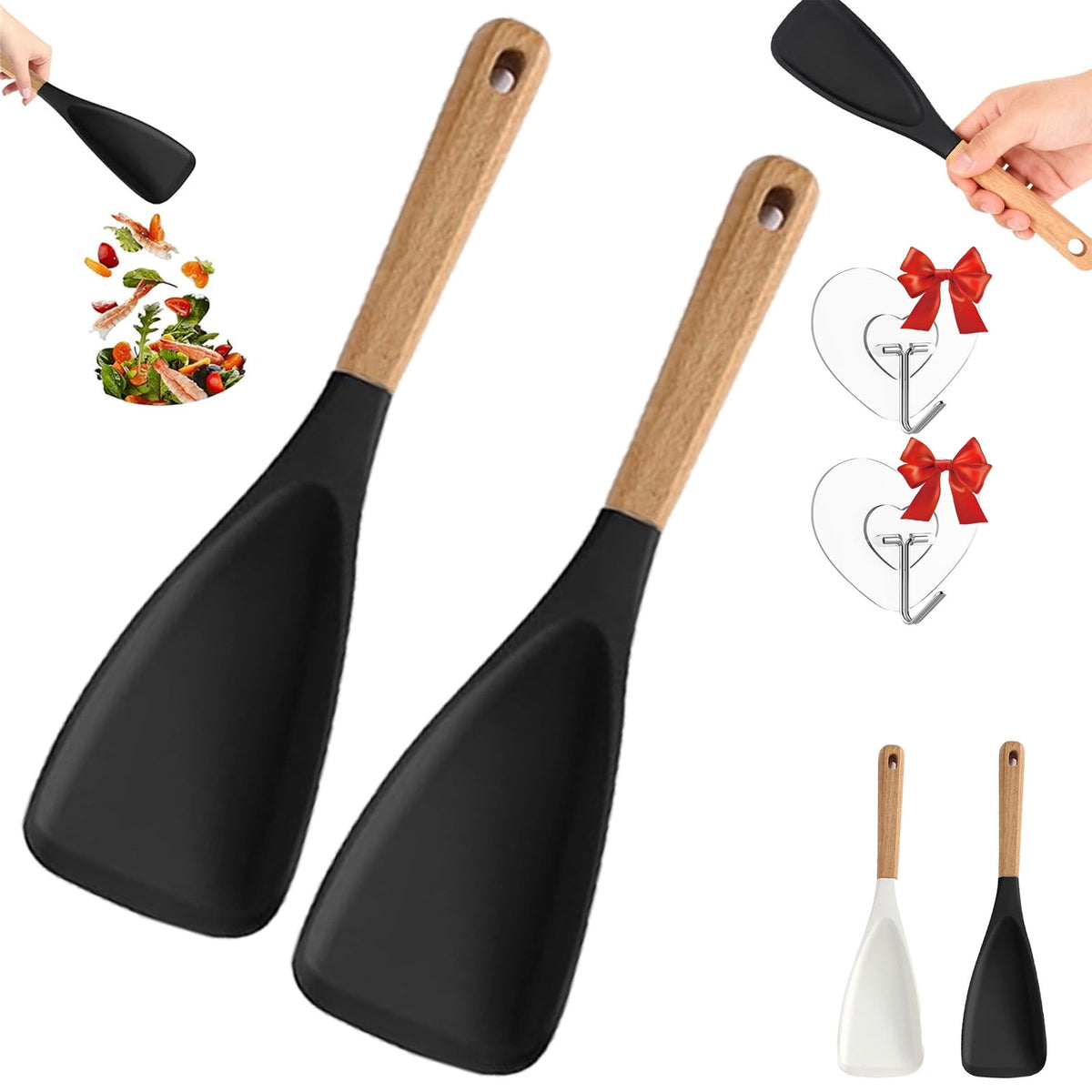 Cedar and Ash Spoon, Multifunction Spatula Cooking Spoon, 2026 New Silicone Nonstick Pan Cooking Spoon, Safe for Nonstick Cookware, Ergonomic Grip, Ideal for Stirring, Mixing, Serving