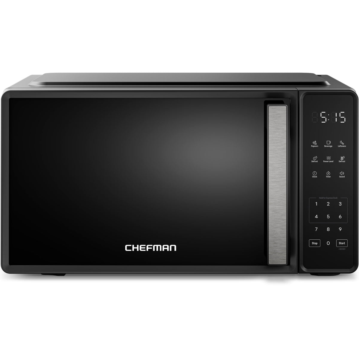 Chefman Countertop Microwave Oven 0.7 Cu. Ft., 700 Watts with 3 Presets and 10 Power Levels - Black