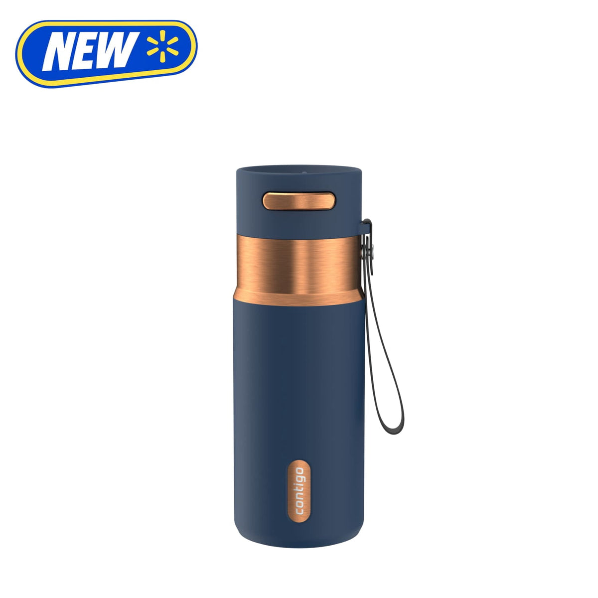 Contigo 16oz AutoSeal Insulated Stainless Steel Water Bottle, Licorice Black/Bronze