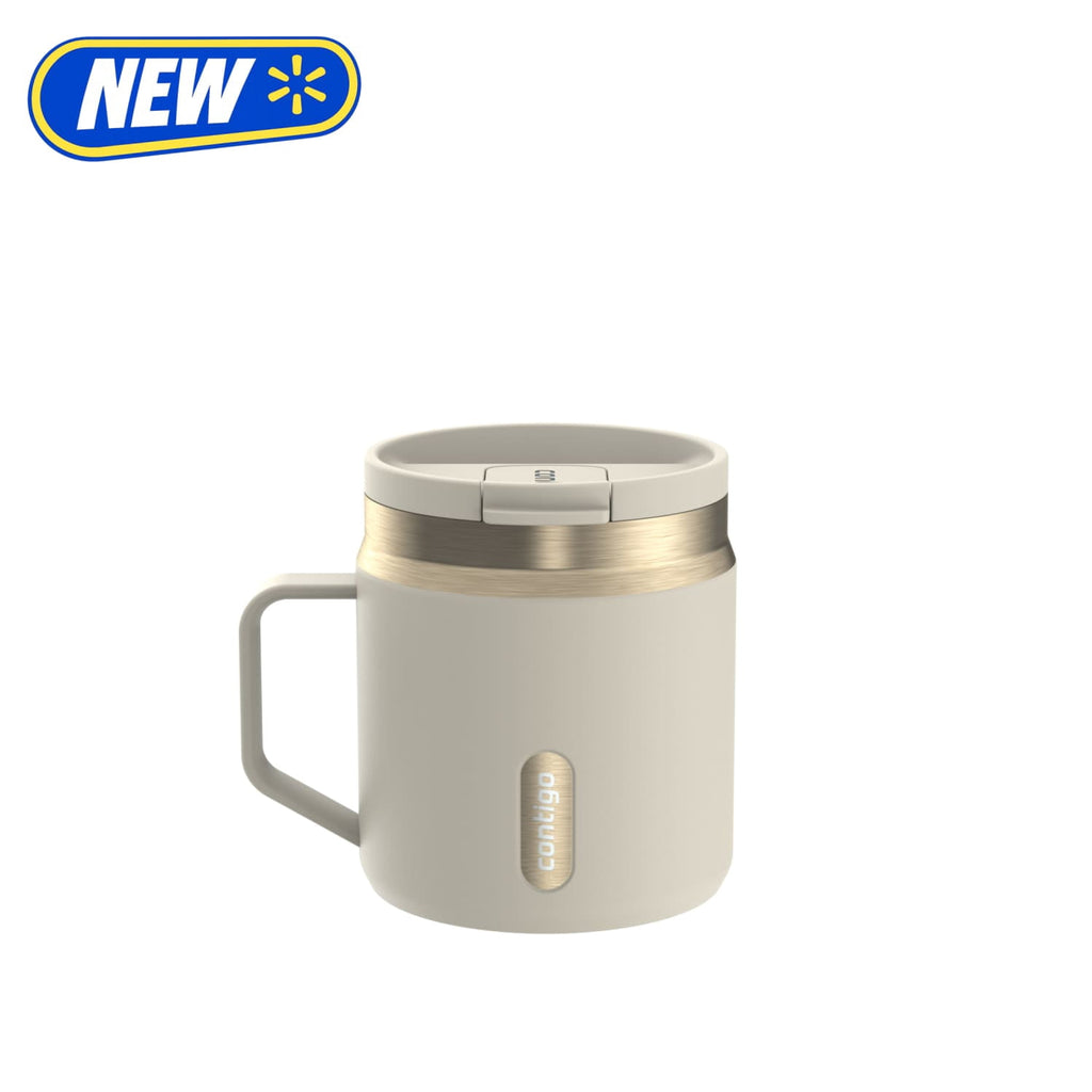 Contigo 14oz SnapSeal Insulated Stainless Steel Coffee Tumbler, Oatmilk Cream/Champagne