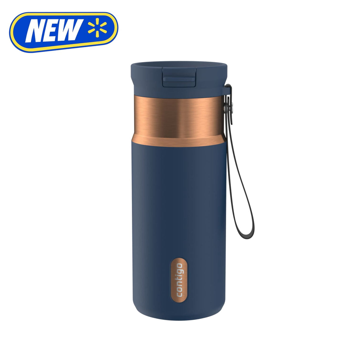 Contigo 16oz SnapSeal Insulated Stainless Steel Water Bottle, Licorice Black/Bronze