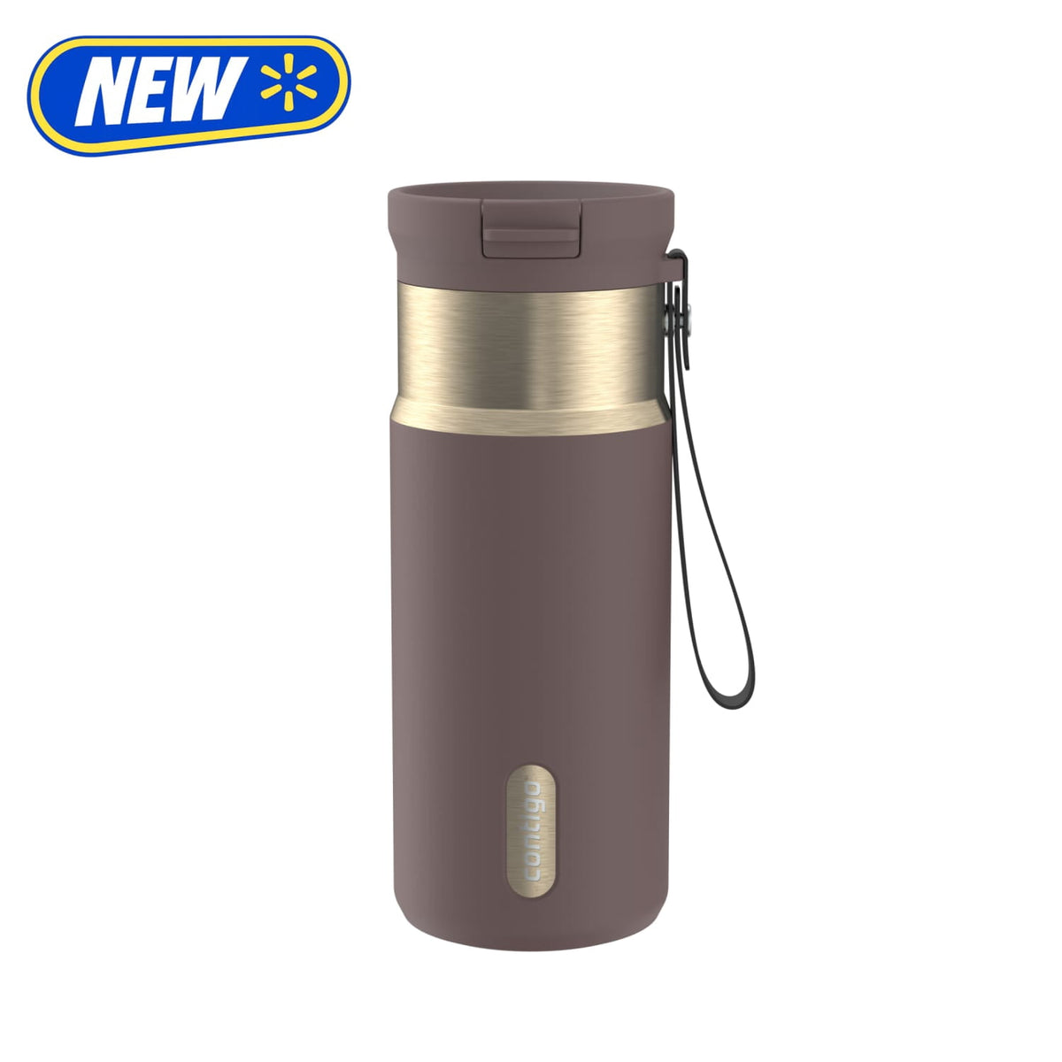 Contigo 16oz SnapSeal Insulated Stainless Steel Water Bottle, Licorice Black/Bronze