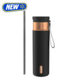 Contigo 24oz SnapSeal Insulated Stainless Steel Water Bottle with Straw, Licorice Black/Bronze