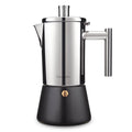 Easyworkz Diego 12 Cup Stovetop Espresso Maker Stainless Steel Italian Coffee Maker Black, 17.5 oz