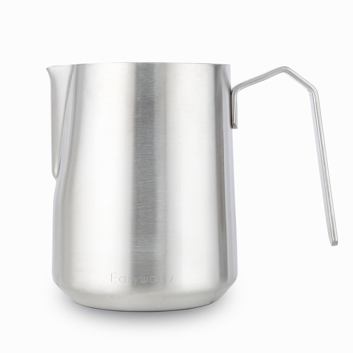 Easyworkz Espresso Milk Frothing Pitcher Heavy-Gauge Stainless Steel 20 oz Cappuccino Latte Art Cup, Brushed Silver