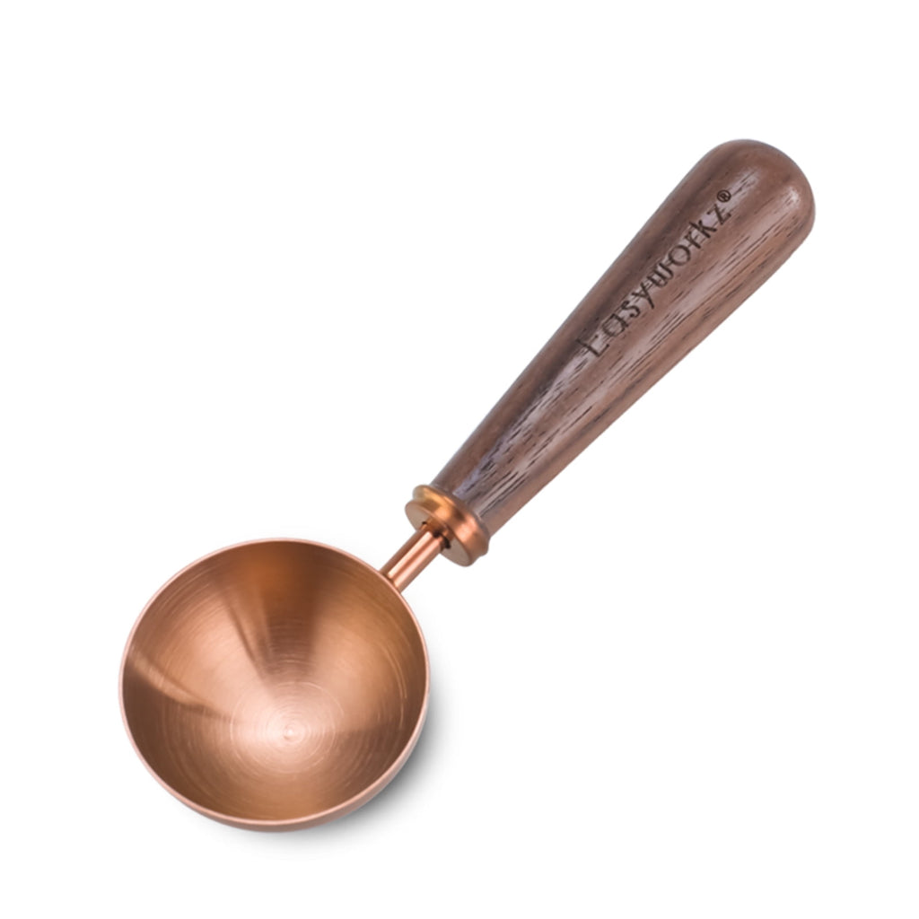 Easyworkz Retro Stainless Steel Coffee Scoop with Walnut Handle 10g / 1 Tbsp Coffee Measuring Spoon, Rose Gold