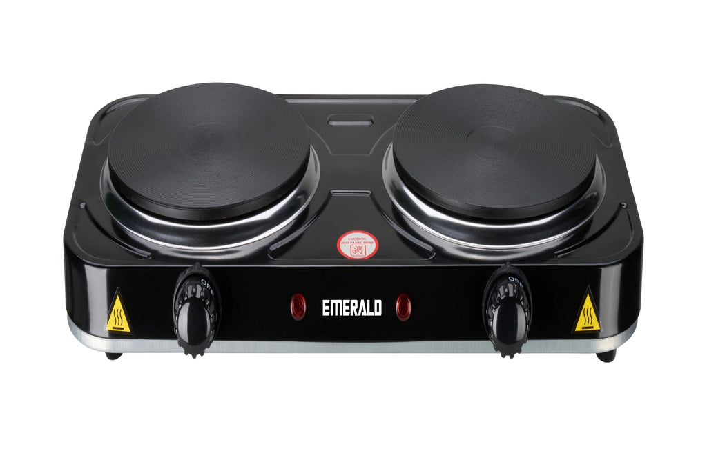 Emerald 20” 2-Coil Black Countertop Burner