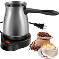 FUYGRCJ Turkish Coffee Maker, 600ml Stainless Steel Electric Turkish Coffee Machine, 5 to 6 Cups Capacity Greek Coffee Machine with Ergonomic Handle, Enduring Fast Heating 110V Turkish Coffee Maker