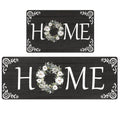 Findosom 2pcs Anti Fatigue Kitchen Rug Set,18"x30"+18"x47" Waterproof Non Slip Kitchen Runner Rug,0.4" Thick Cushioned Kitchen Floor Mats,Ergonomic Standing Mats Back Pain Relief Laundry Foam Rug