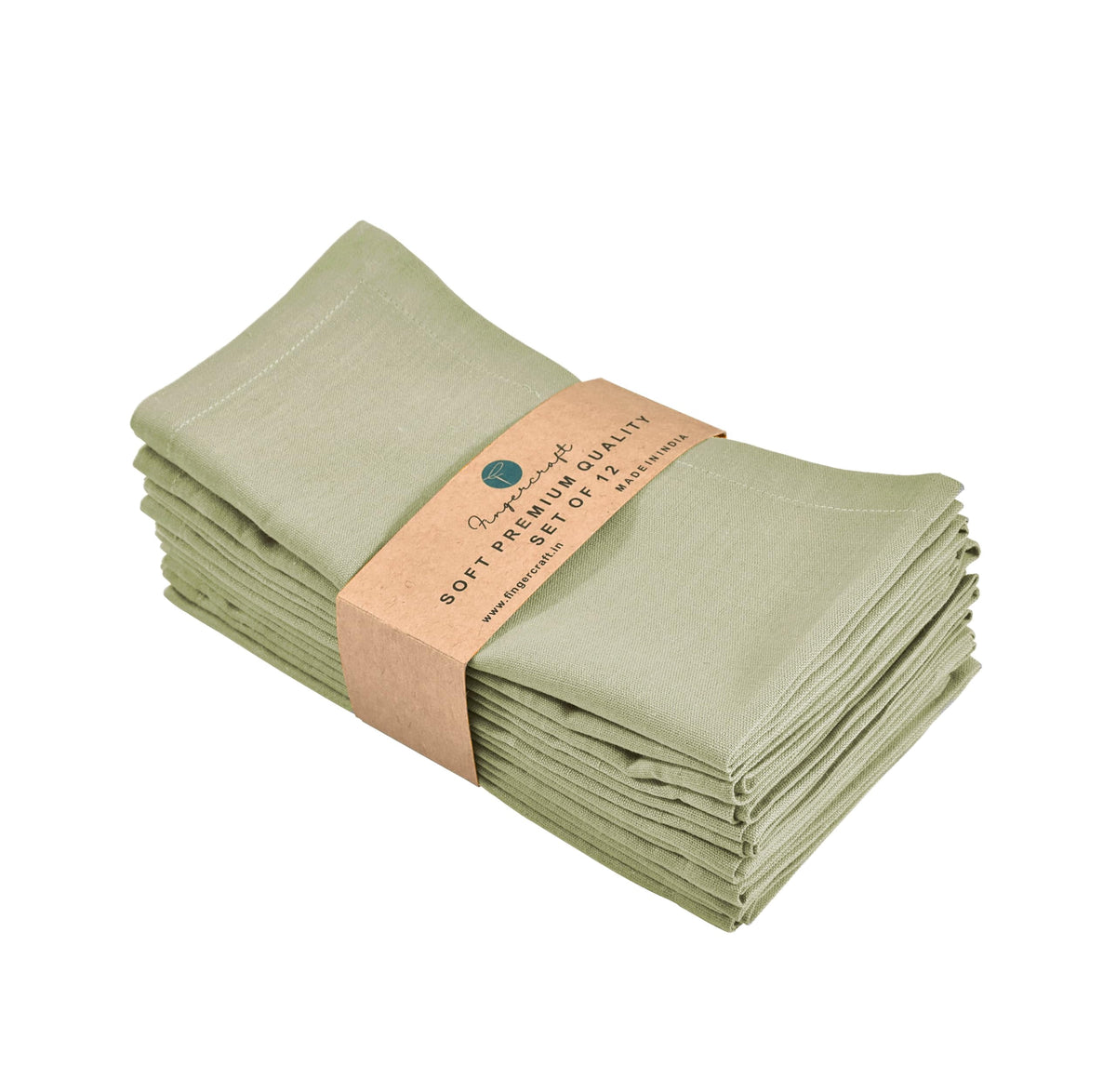 Fingercraft Cloth Napkin, Solid Color Cotton Linen Blend Table Napkins, Soft and Absorbent Fabric, Set of 12, Blush Pink