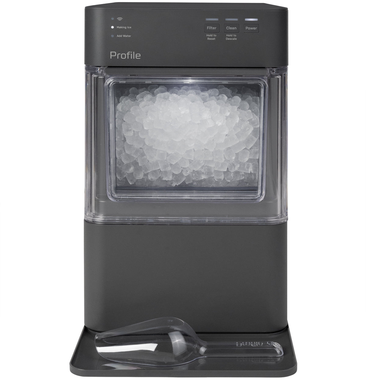 GE Profile Opal Mini Nugget Countertop Ice Maker with Descaler, 36lb Daily Capacity, with WIFI - Charcoal Gray