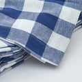 GFI LINEN CLUBS 100% Cotton Gingham Cloth Dinner Napkins, 18 x 18 in, Set of 12, Blue & White