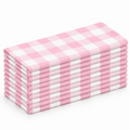 GFI LINEN CLUBS 100% Cotton Gingham Cloth Dinner Napkins, 18 x 18 in, Set of 12, Baby Pink & White