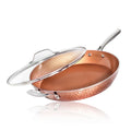 Gotham Steel 14 Inch Non Stick Frying Pans with Lid, Large Frying Pans Nonstick with Lid, Non Toxic Ceramic Pan Skillet, Nonstick Frying Pan, Induction Pan, Oven/Dishwasher Safe – Copper Hammered