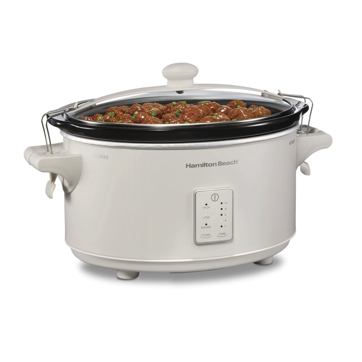Hamilton Beach 7 Qt Programmable Slow Cooker, Stoneware Crock with Removable Pot, Stainless Steel