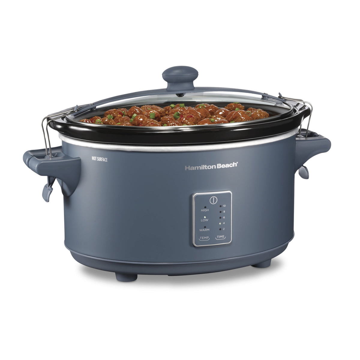 Hamilton Beach 7 Qt Programmable Slow Cooker, Stoneware Crock with Removable Pot, Stainless Steel