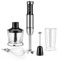 Handheld Immersion Blender, 1100W 5-in-1 Stainless Steel Hand Blender, 25-Speed Splash-Resistant Stick Blender with Turbo Mode for Home Kitchen Use, Black