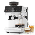 Hausmojo CM1620 Espresso Machine with Grinder and Frother, 20‑Bar Pump, Cold Brew, Latte & Cappuccino, Stainless Steel