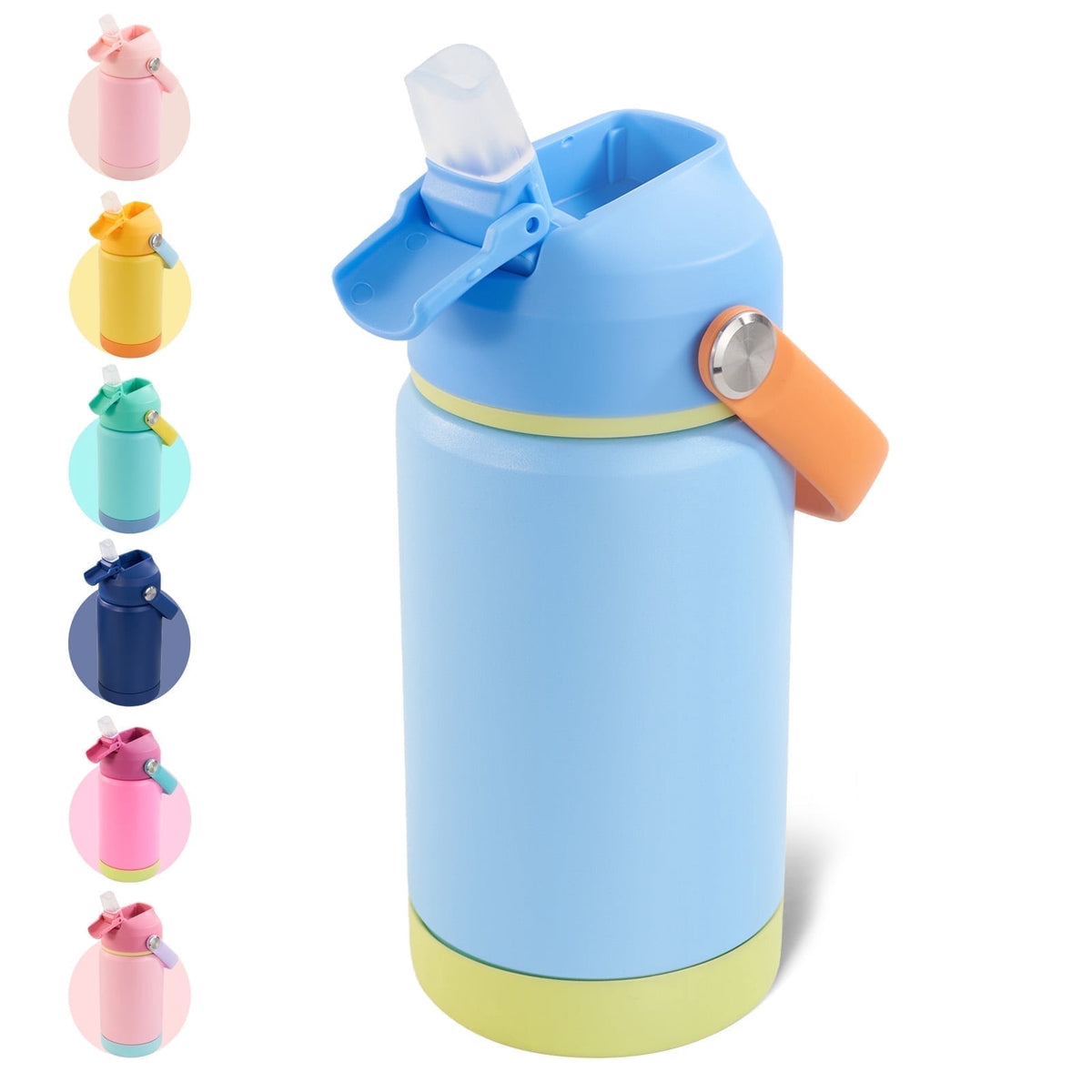 Hawsaiy 12oz Kids Insulated Water Bottle with Straw Lid, Leak-Proof Stainless Steel BPA-Free Thermos for School Boys and Girls