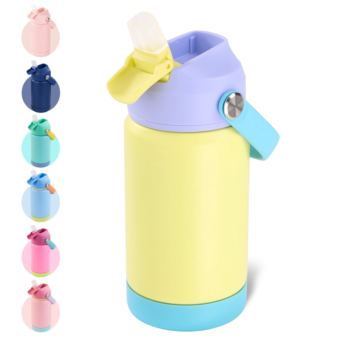 Hawsaiy 12oz Kids Insulated Water Bottle with Straw Lid, Leak-Proof Stainless Steel BPA-Free Thermos for School Boys and Girls