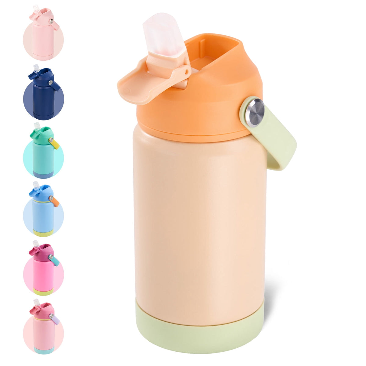 Hawsaiy 12oz Kids Insulated Water Bottle with Straw Lid, Leak-Proof Stainless Steel BPA-Free Thermos for School Boys and Girls