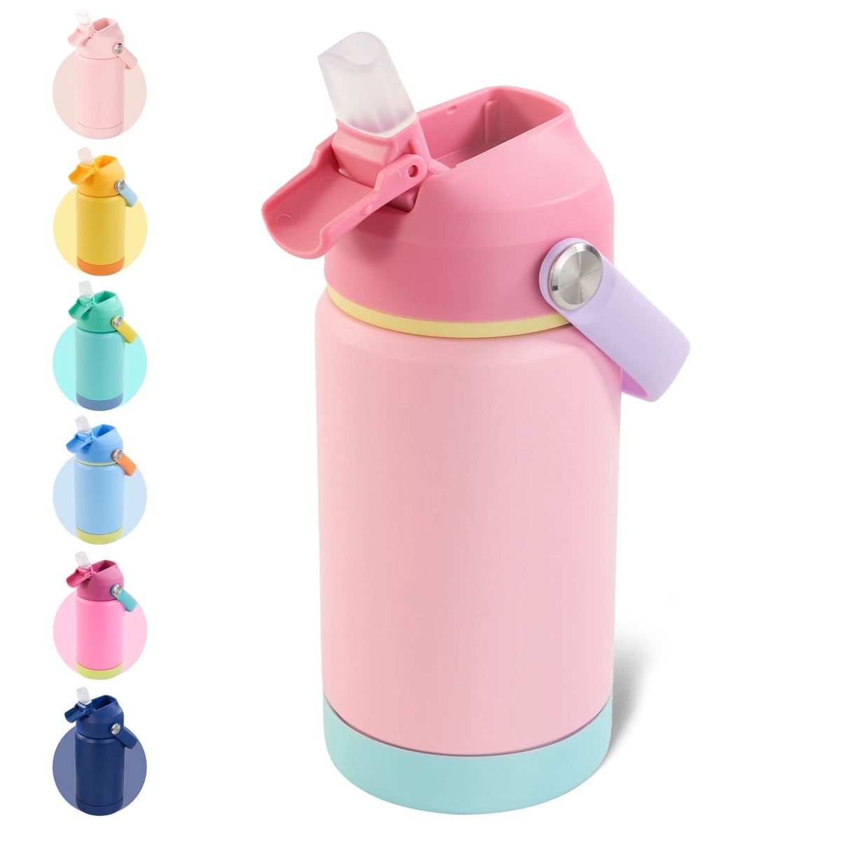 Hawsaiy 12oz Kids Insulated Water Bottle with Straw Lid, Leak-Proof Stainless Steel BPA-Free Thermos for School Boys and Girls