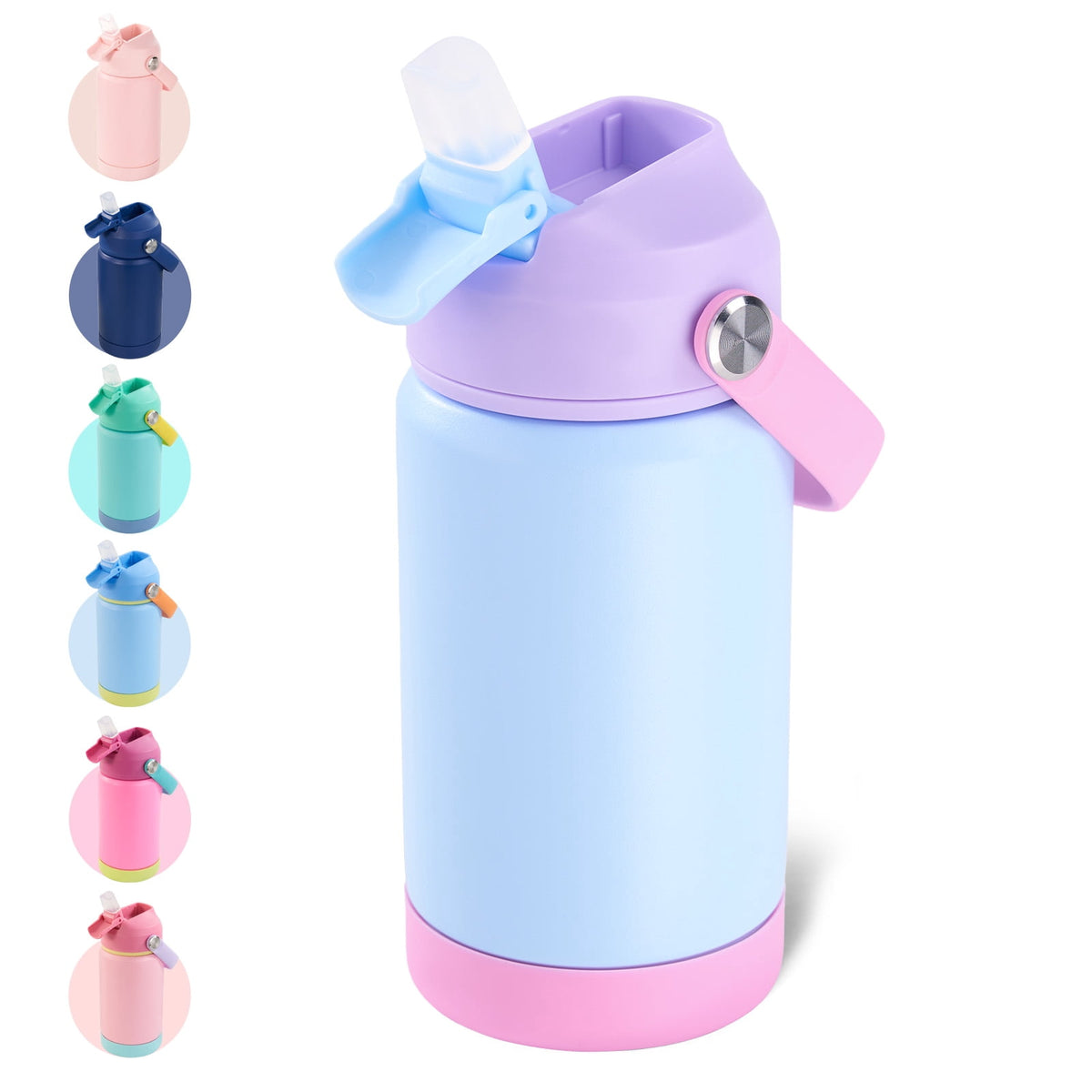 Hawsaiy 12oz Kids Insulated Water Bottle with Straw Lid, Leak-Proof Stainless Steel BPA-Free Thermos for School Boys and Girls