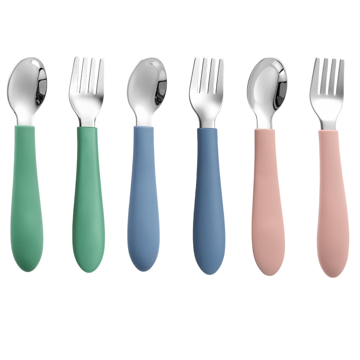 Jetcloudlive 10 Pieces Kids Silverware Set, Stainless Steel Toddler Utensils, Rainbow Kids Cutlery Set, Kids Forks and Spoons Includes 5 Forks, 5 Spoons