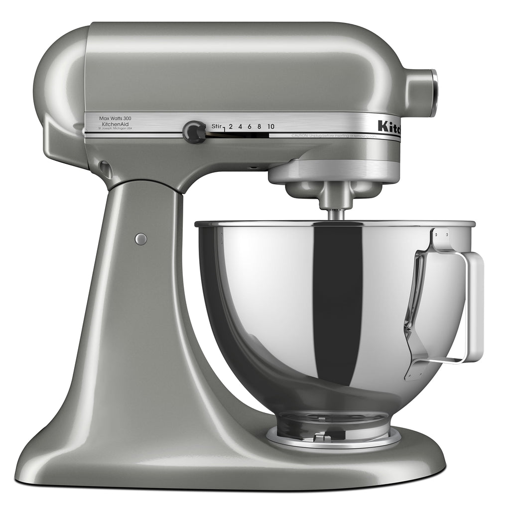 KitchenAid Deluxe Series 4.5 Quart Tilt-Head Stand Mixer with Stainless Bowl, Contour Silver, KSM97CU